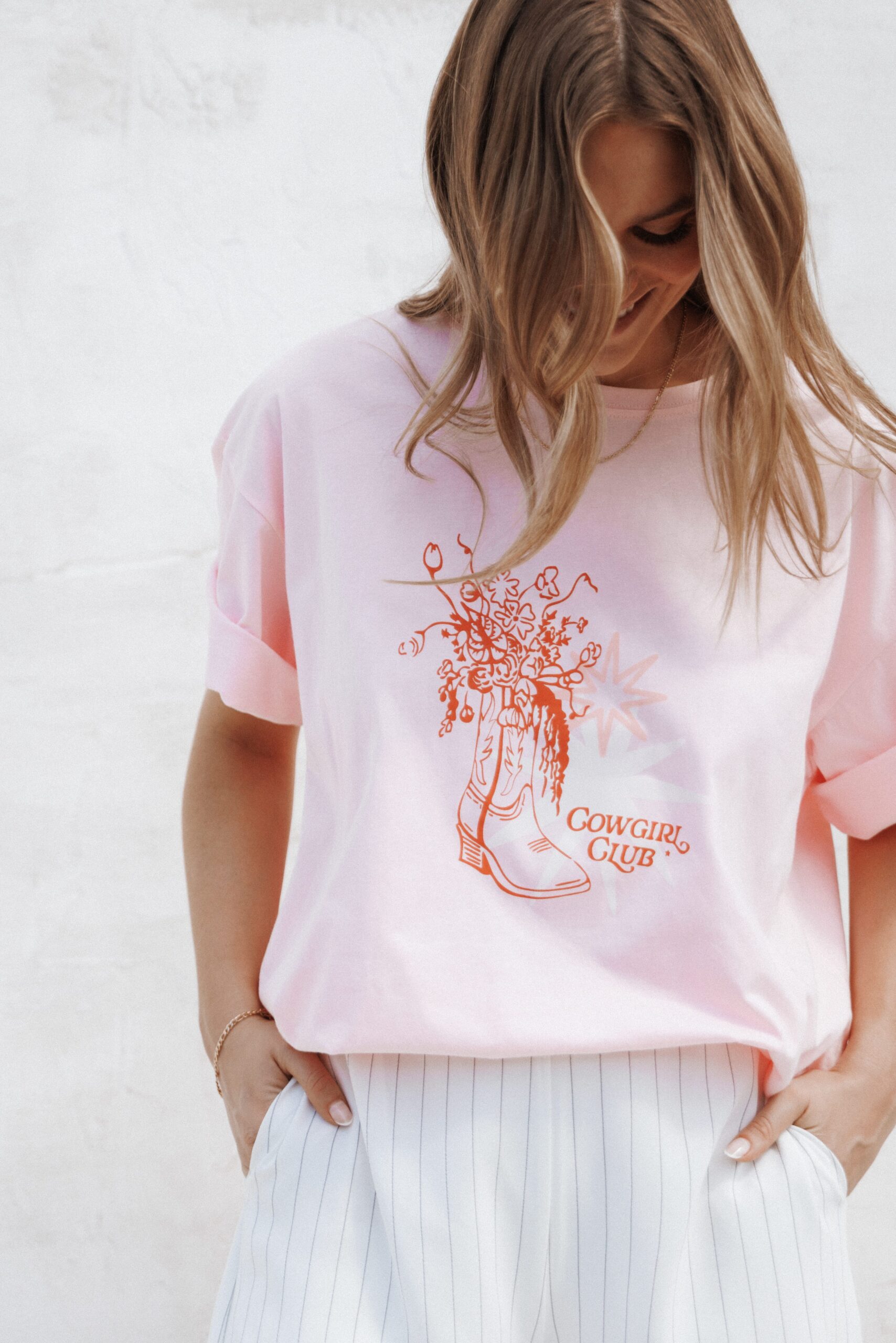alanna cowgirl club graphic tee pink alanna cowgirl club graphic tee pink